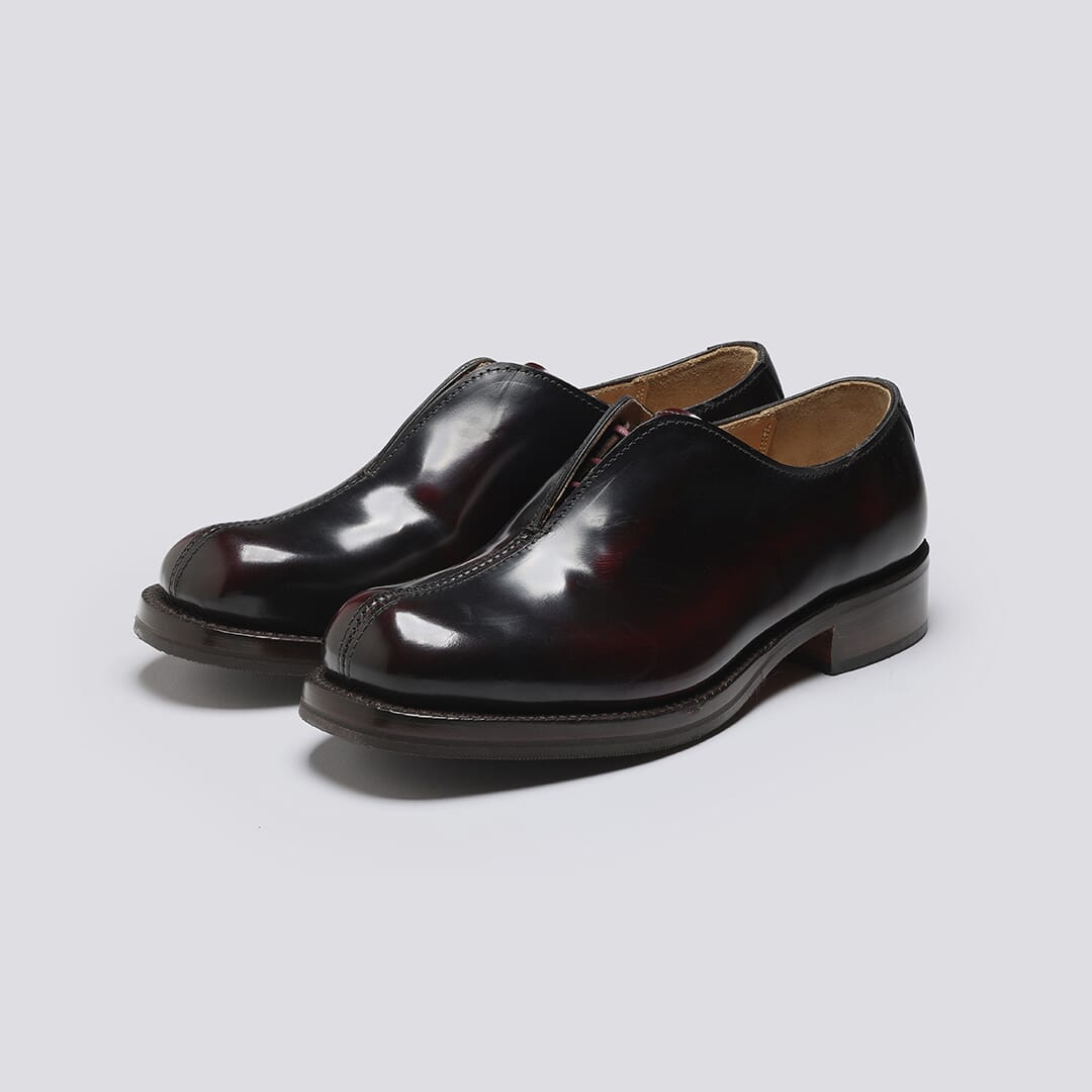 YMC x Grenson | Mens Oxford Shoes in Burgundy Leather | Grenson