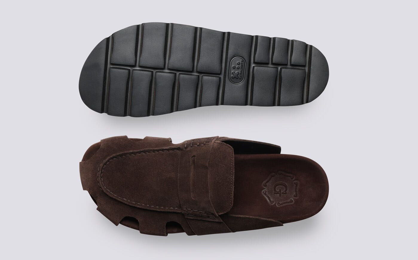 Men\'s Chocolate Brown Suede Sandals Crafted in Italy from luxurious calf suede, these dark brown  main image 4