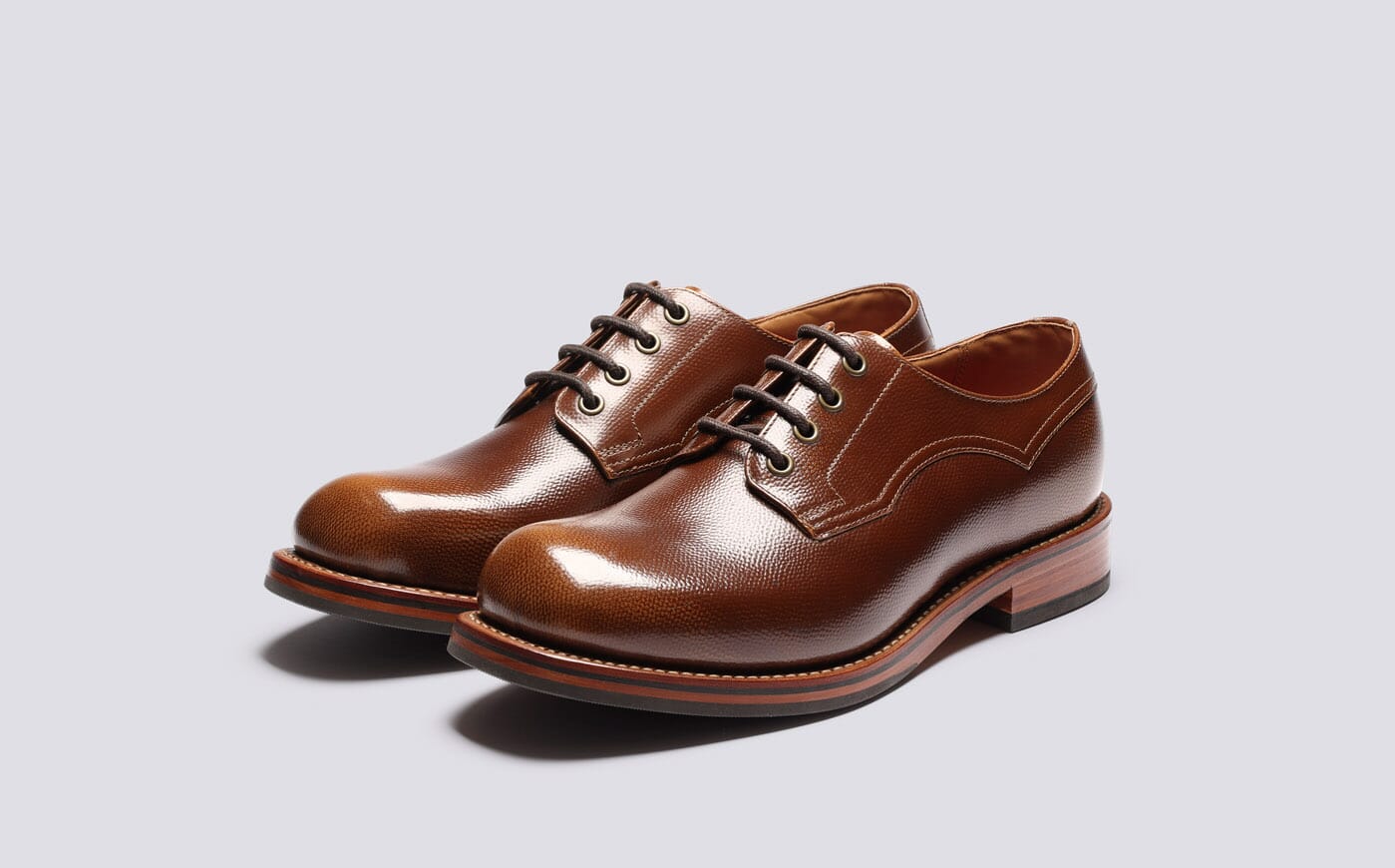 靴 60s Grenson Brown Plain Toe Blucher Alden Plain Toe Blucher - Brown CXL - Leffot