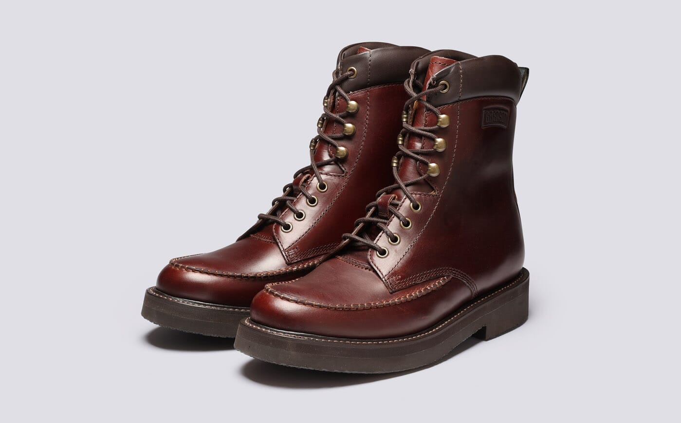 Grenson Glenn cap toe derby boots in brown leather - size 10 Grenson Joseph Toe Cap Derby Boot | Tan | US Stockists main image 2