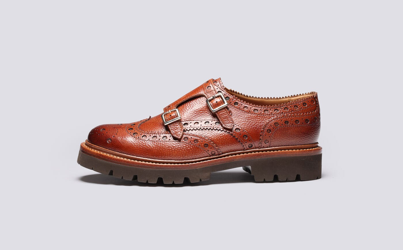 Grenson Men\'s Tan Leather Monk Strap Shoes Stuarts x Grenson | 50th Anniversary Monk Strap Shoe main image 4