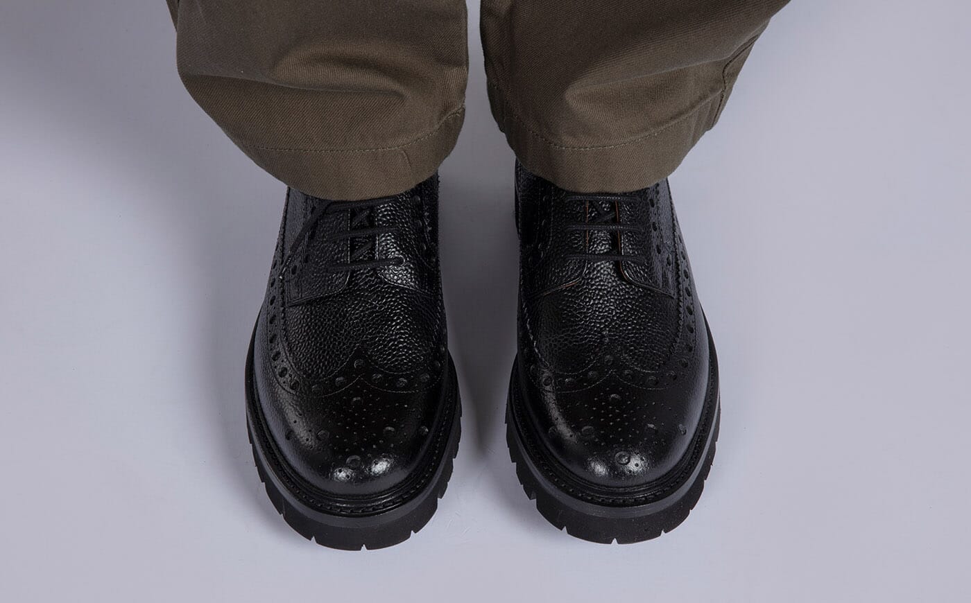Grenson Grain  5252 450 Leather Black Shoes Mens Sz 9 F chefcurtblack_113698_topsole_p  main image 3