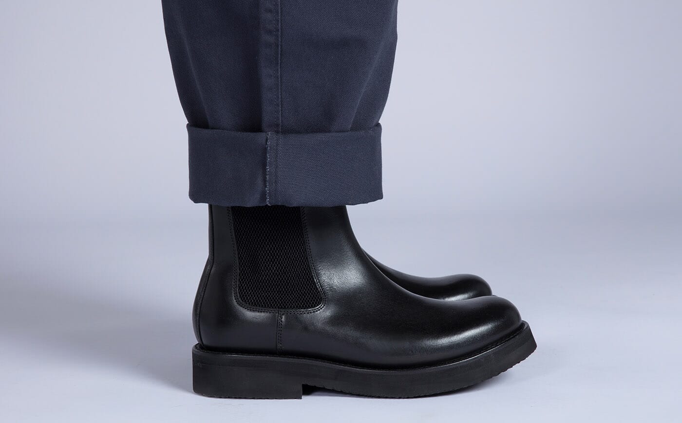 ジジーフランキー Ziggy | Mens Chelsea Boots in Black Pull Up Leather | Grenson