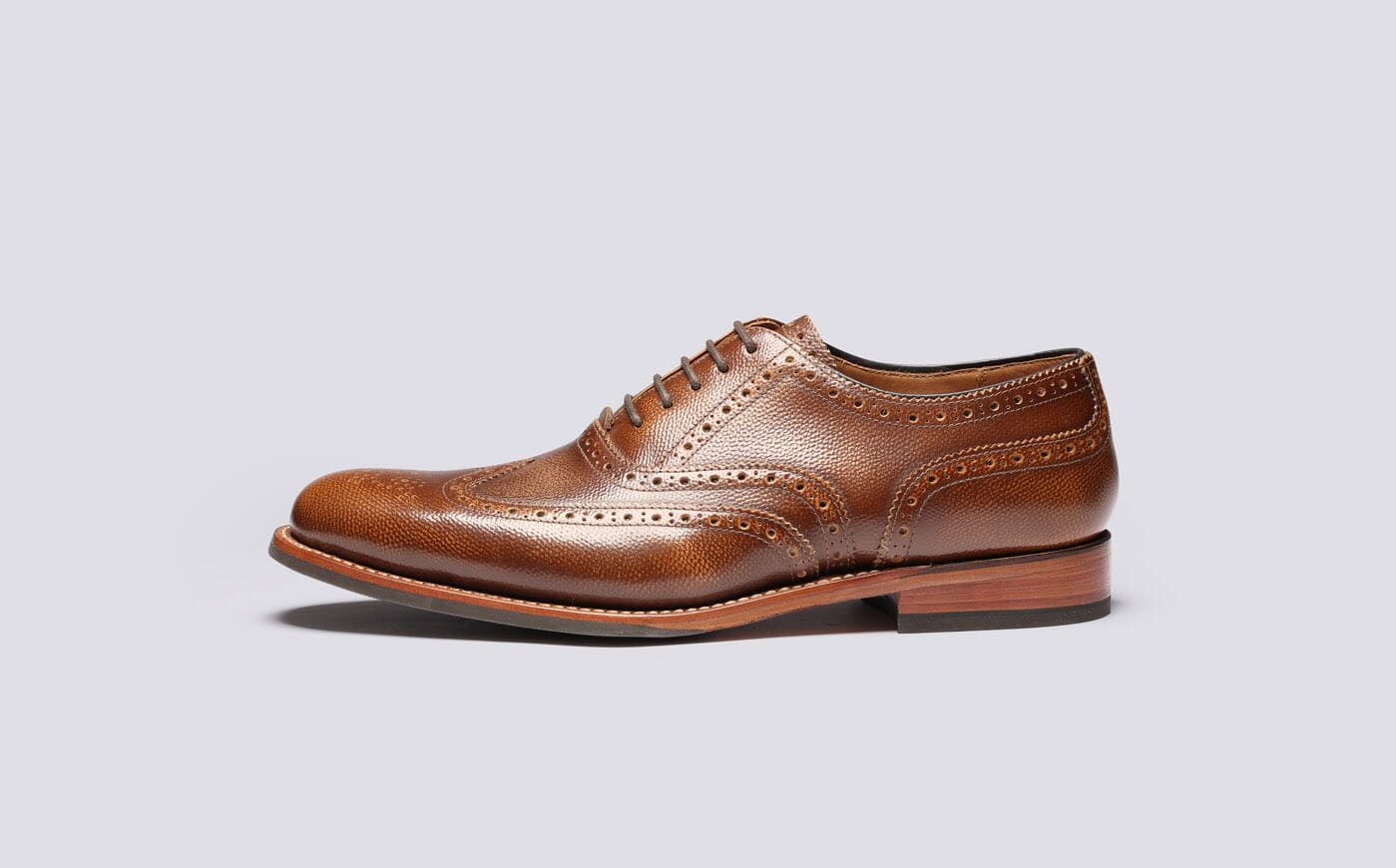 Dylan | Mens Brogues in Tan Grain Leather | Grenson display picture 2