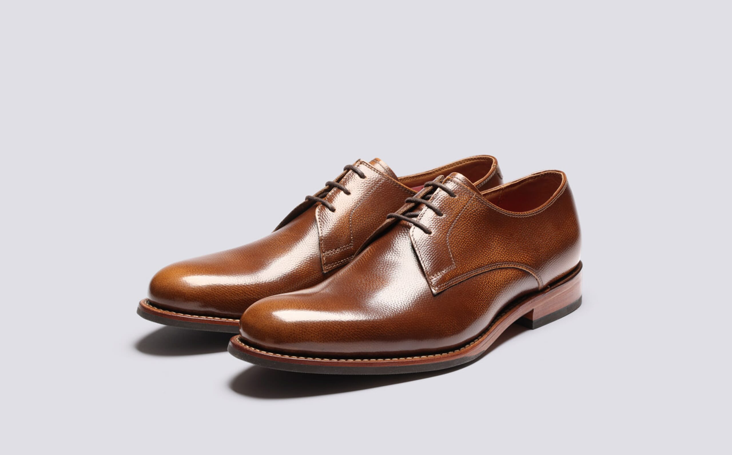 Mens Grenson Brown Leather Plain Toe Derby Oxford‎ Dress Shoes Size 10 F GUC Amazon.com | Mens Dress Shoes, Lace Up Plain Toe Leather  main image 2