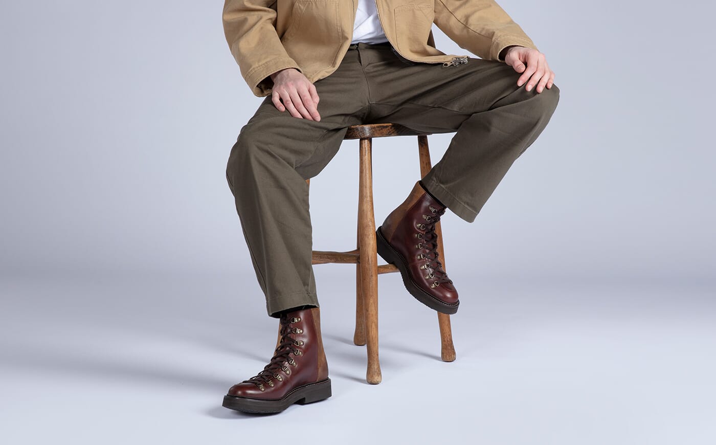 Brady | Mens Hiker Boots in Brown Leather and Suede | Grenson