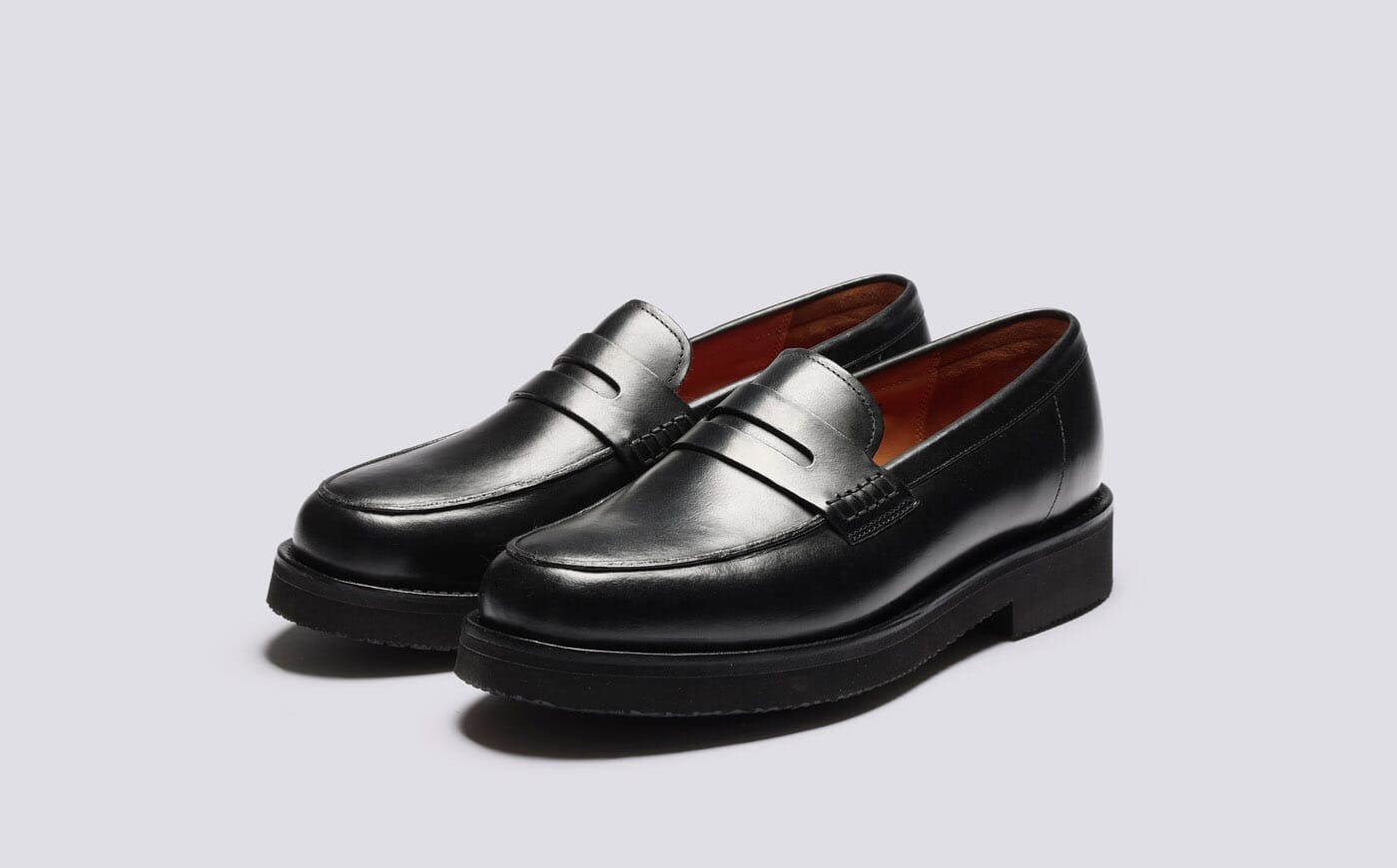 grenson Archie Mens Brogues in Black Leather with Triple Welt