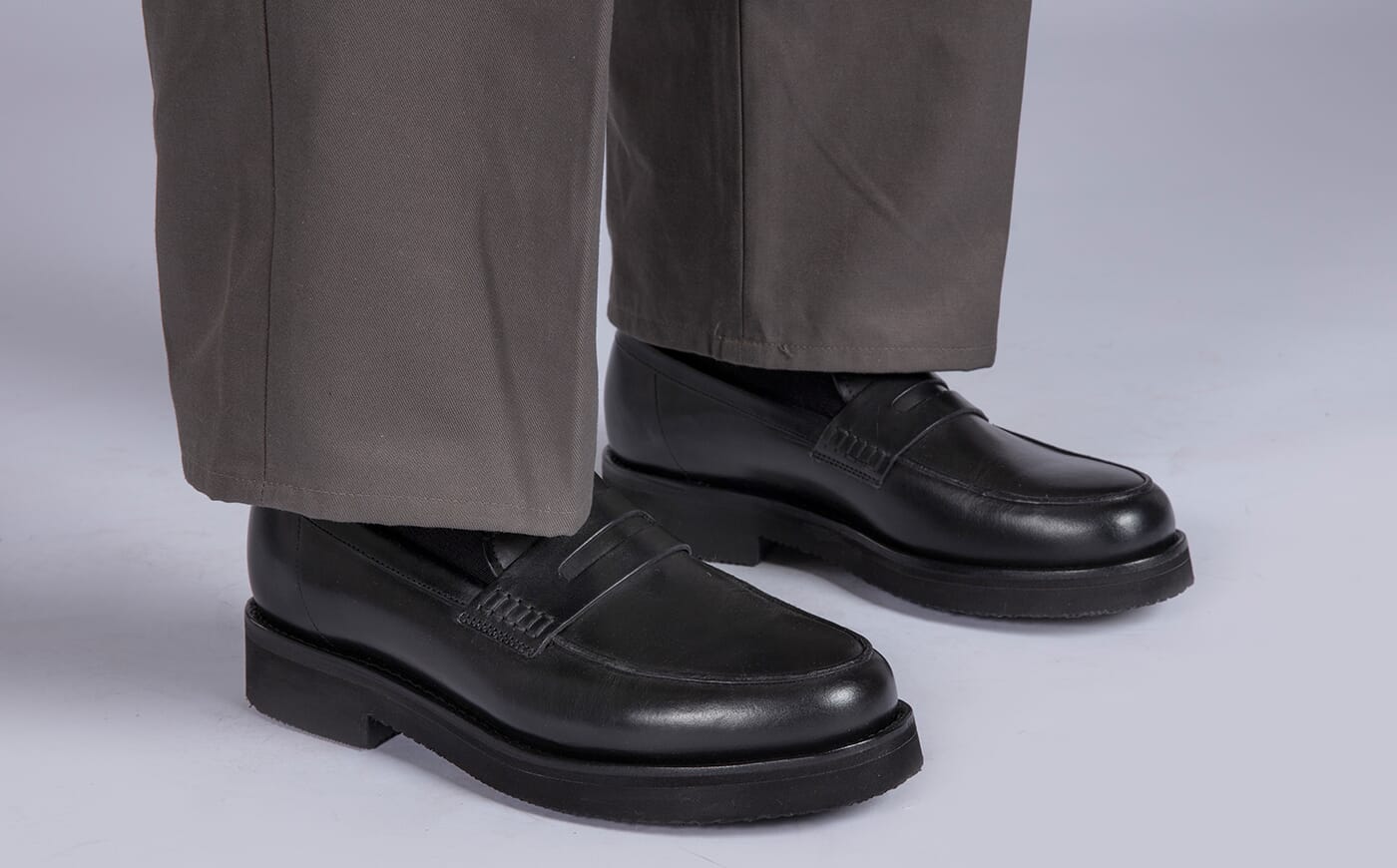 Jago | Mens Loafers in Black Pull Up Leather | Grenson display picture 2