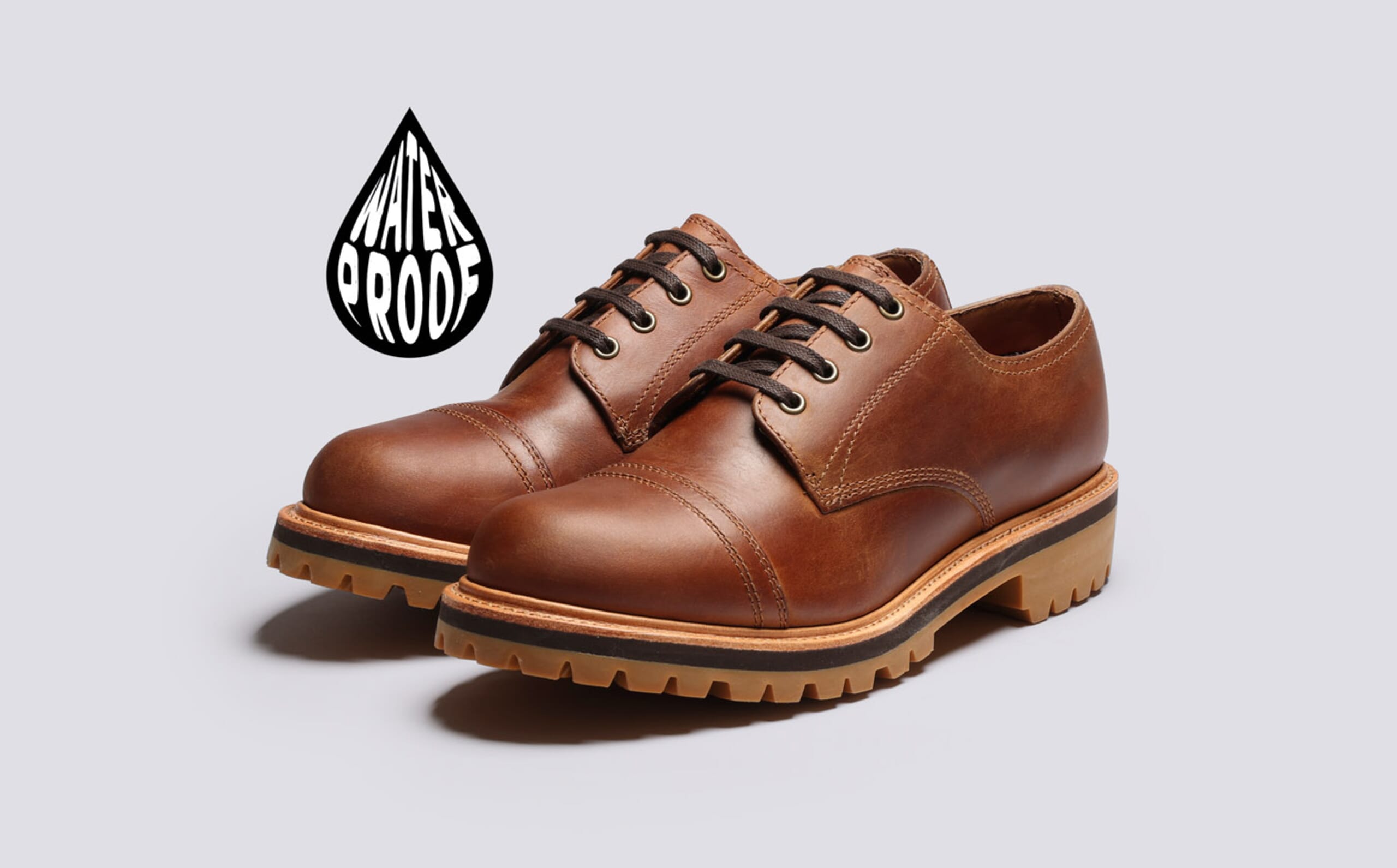 Grenson Sid Black Leather Cap Toe Derbys with Tan Welt UK Size 8G US Size 9 camden_114704_topsole_print__9  main image 4