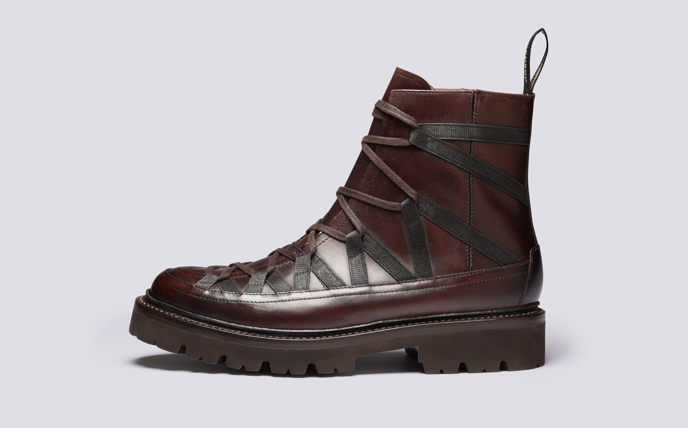 Seeley | Mens Hiker Boots in Dark Brown Leather | Grenson