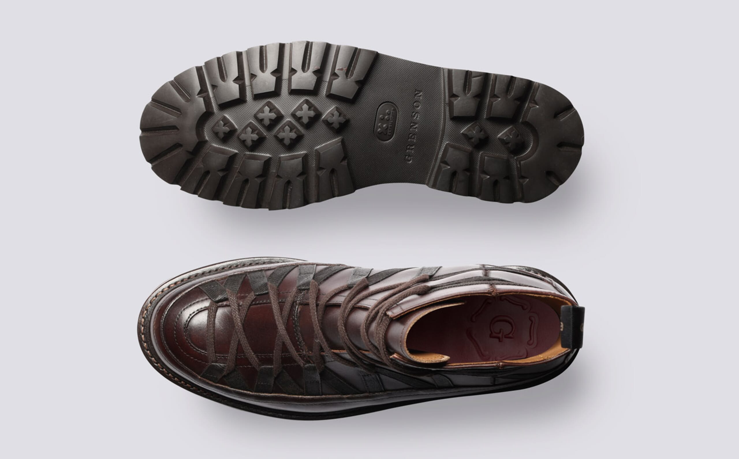 Seeley | Mens Hiker Boots in Dark Brown Leather | Grenson