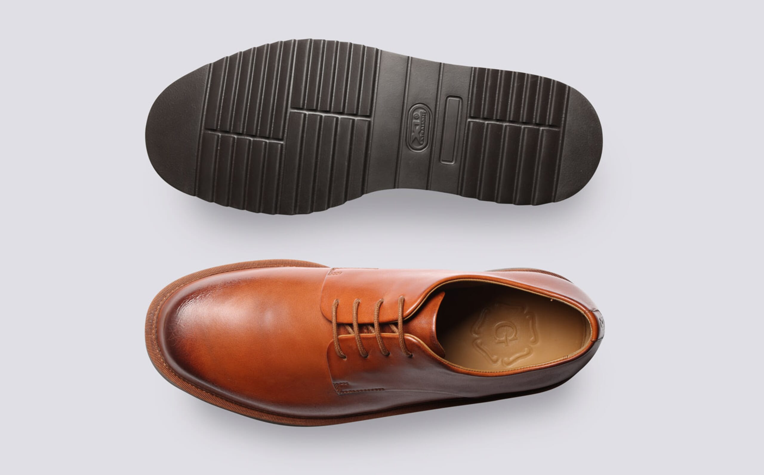 Byron | Mens Derby Shoes in Tan Leather | Grenson