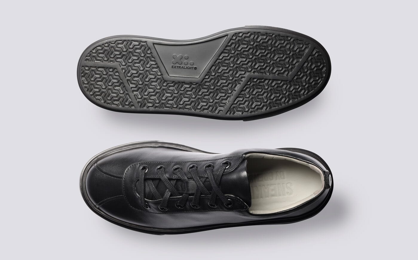 Sneaker 30 | Mens Sneakers in Black Nappa Leather | Grenson