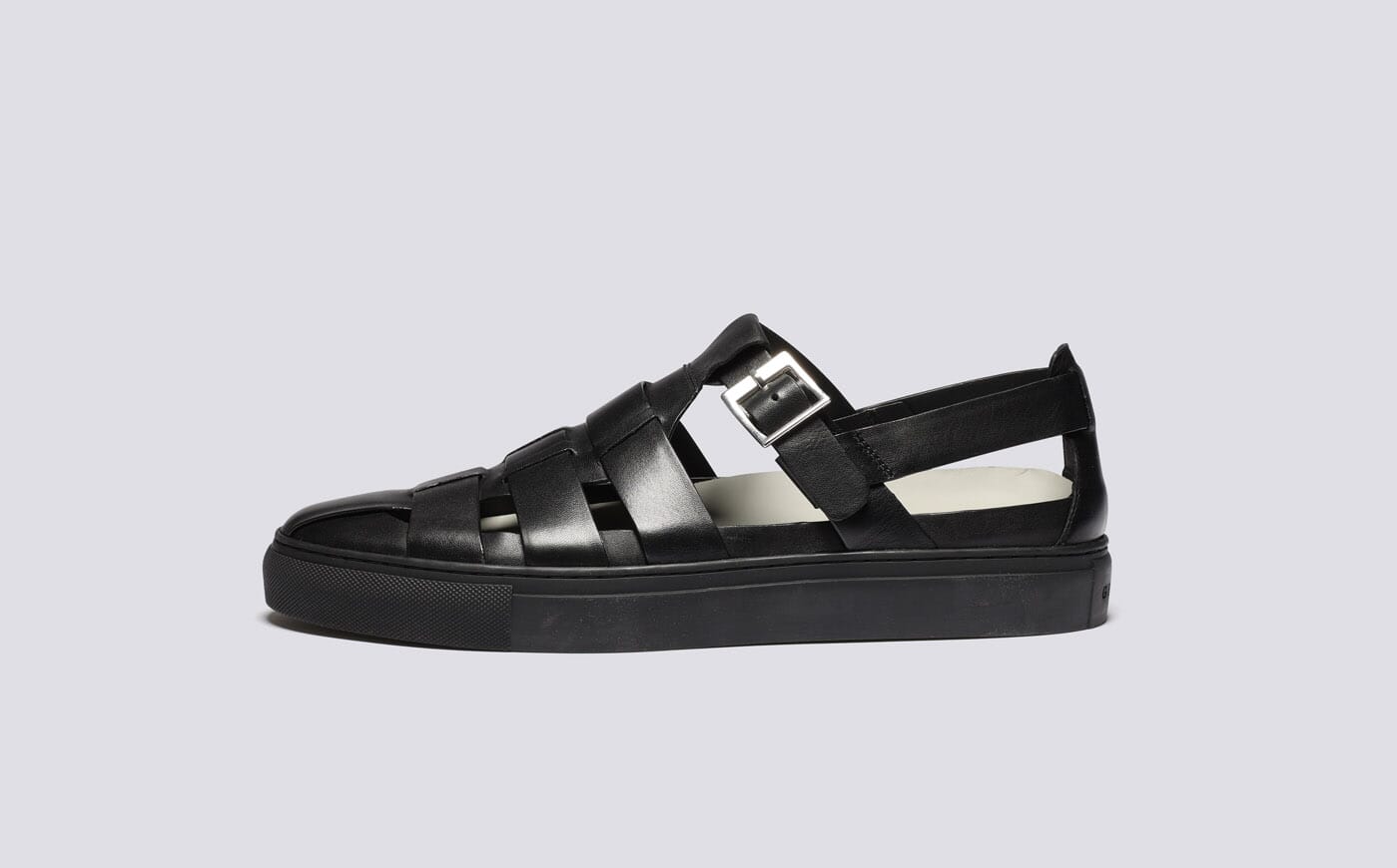 Sneaker 88 | Mens Fisherman Sandal Hybrid in Black | Grenson