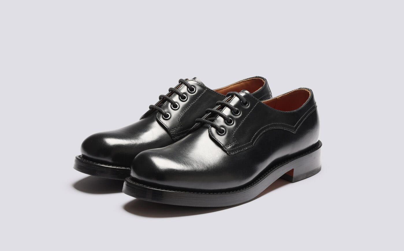 Becca | Womens Derby Shoes in Black Leather | Grenson