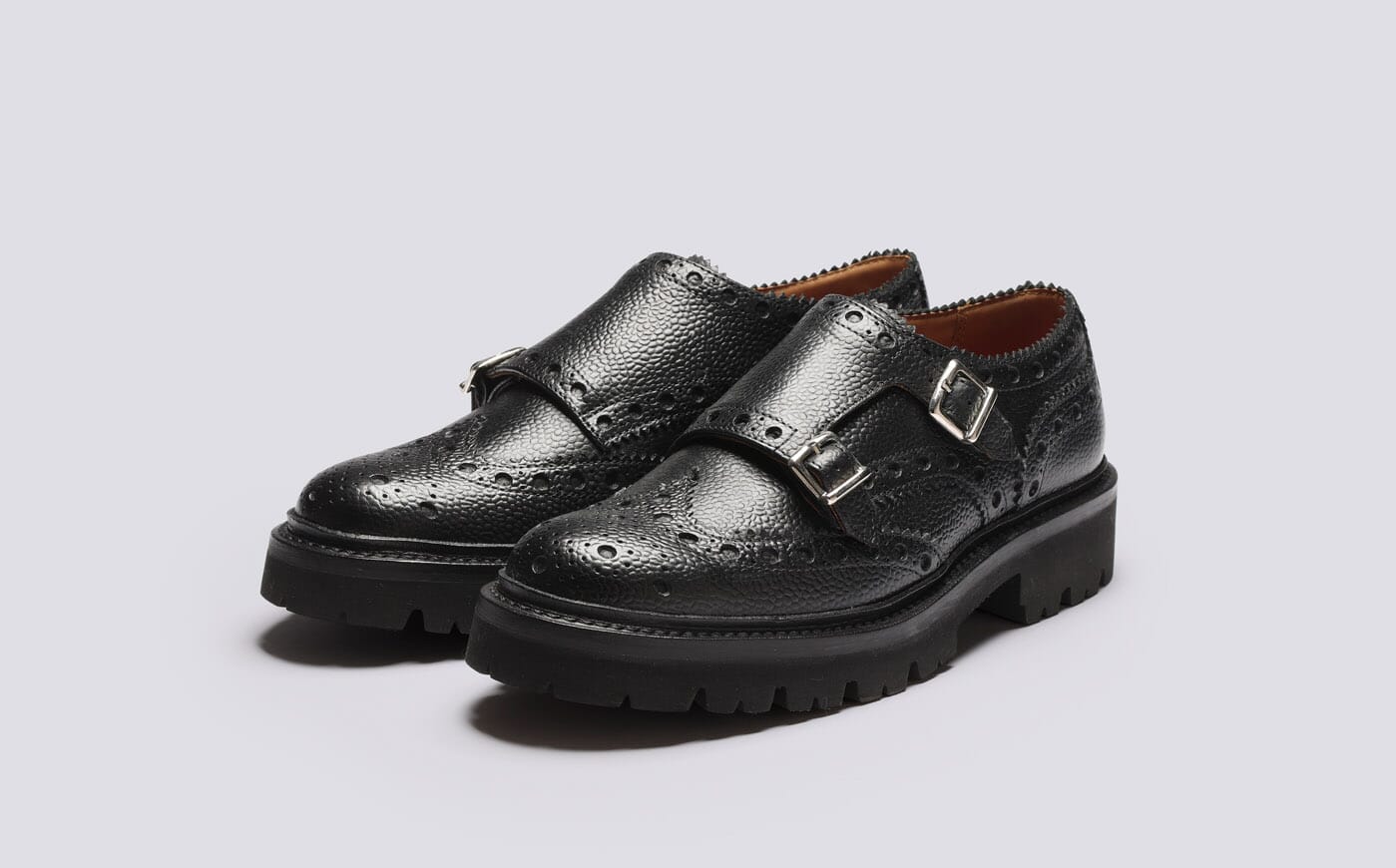 Ariel | Women's Double Buckled Wingcap Leather Brogue | Grenson
