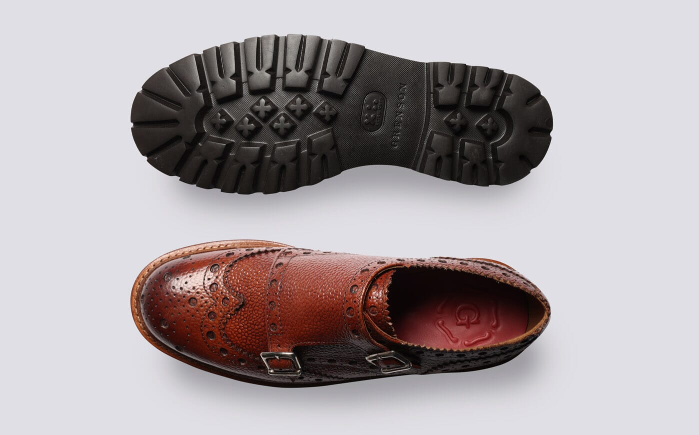 Ariel | Women's Double Buckled Wingcap Leather Brogue | Grenson