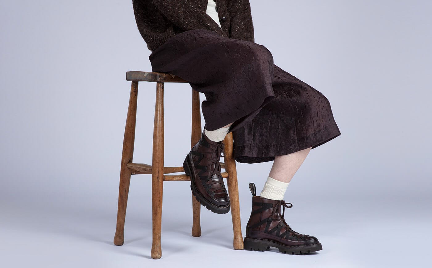 Jeanette | Womens Hiker Boots in Dark Brown Leather | Grenson