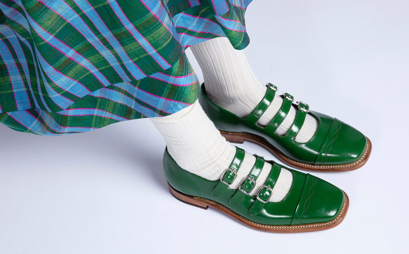 Yasmin | Womens Captoe Sandal with Triple Buckle Straps | Grenson