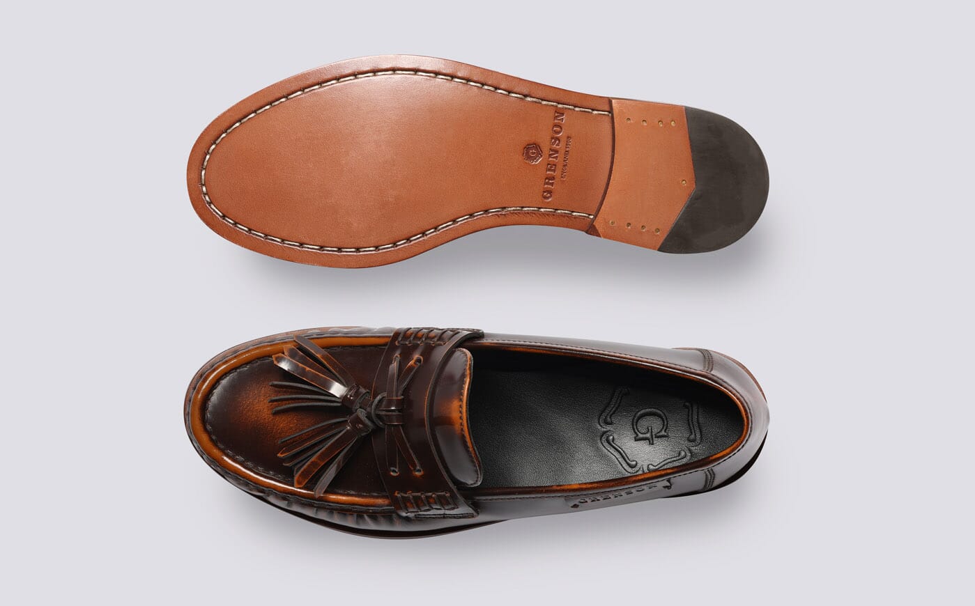 Mari | Womens Tassel Moccasin Loafers in Tan Leather | Grenson display picture 1