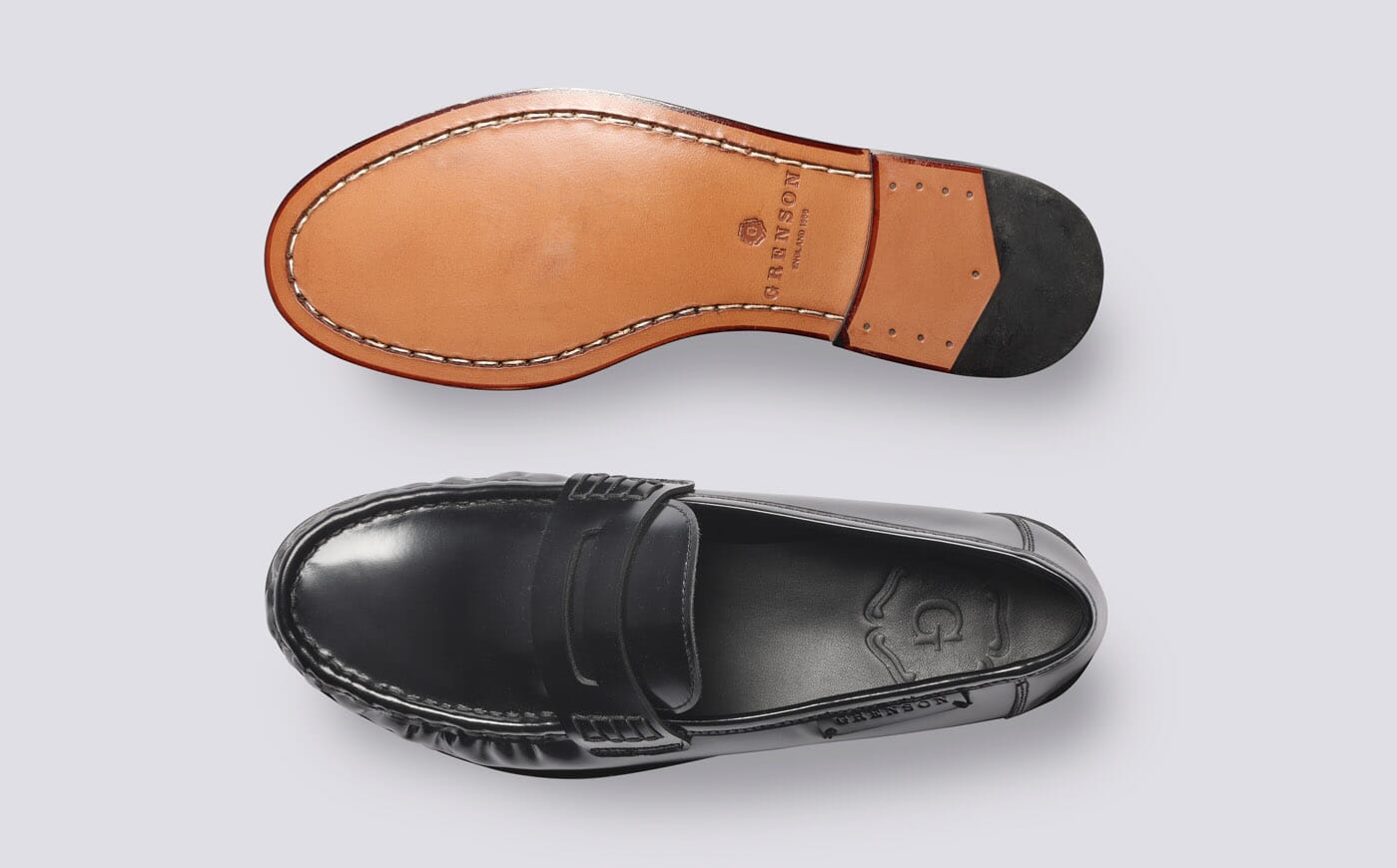 Susanna | Womens Moccasin Loafers in Black Hi Shine Leather 