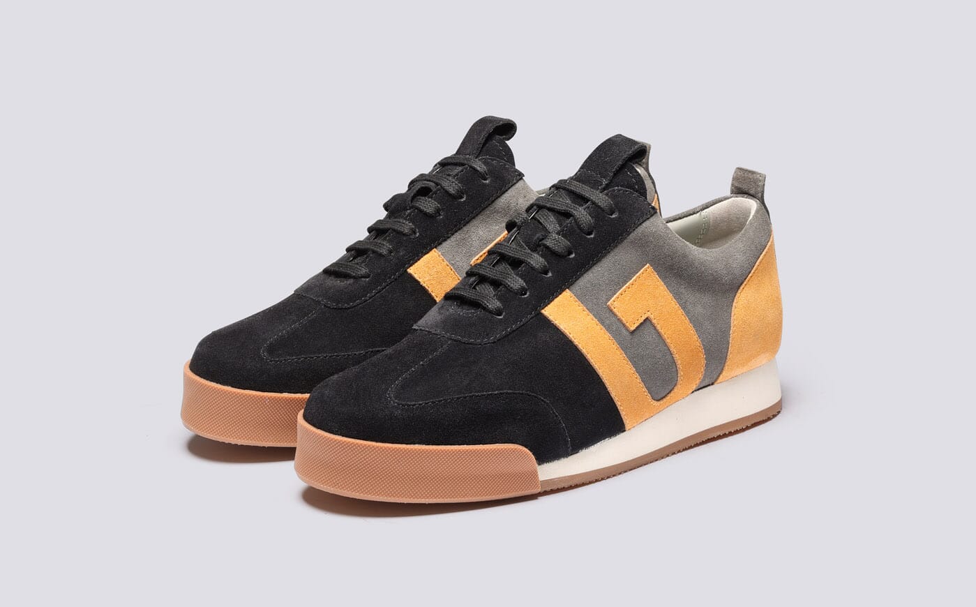Sneaker 51 | Womens Trainers in Grey and Black Multi Suede | Grenson