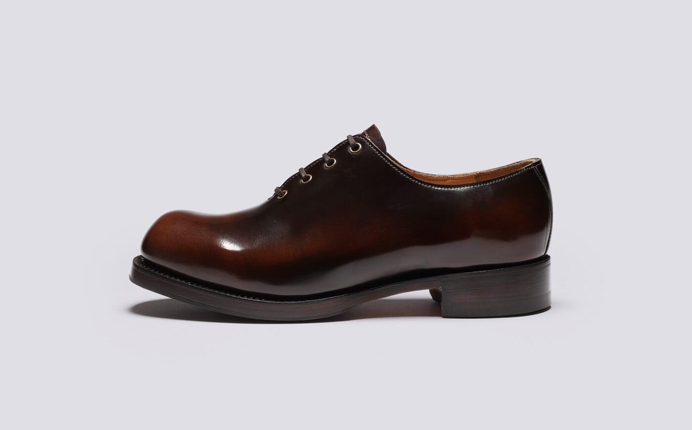 Fairfax | Mens Wholecut Oxford Shoes in Dark Brown Leather | Grenson