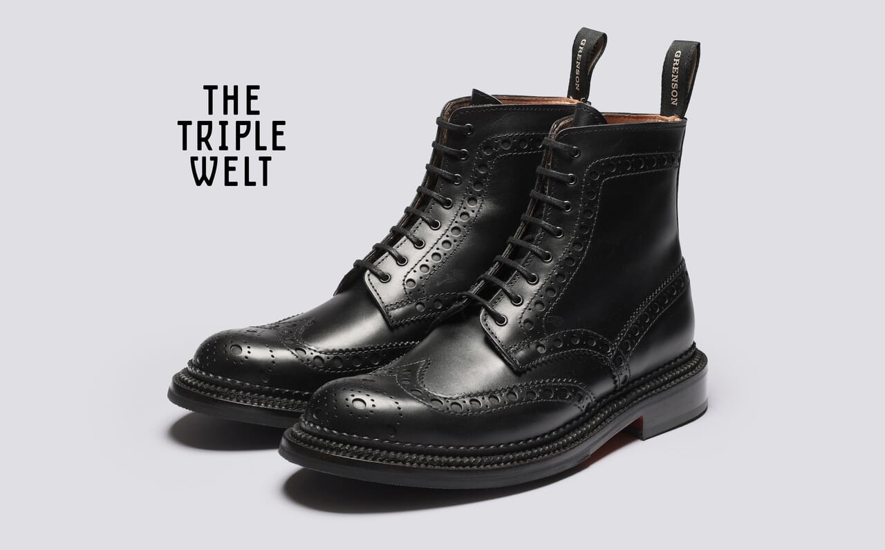 靴 grenson TRIPLE WELT Camden | Mens Triple Welt Shoes in Black Leather | Grenson