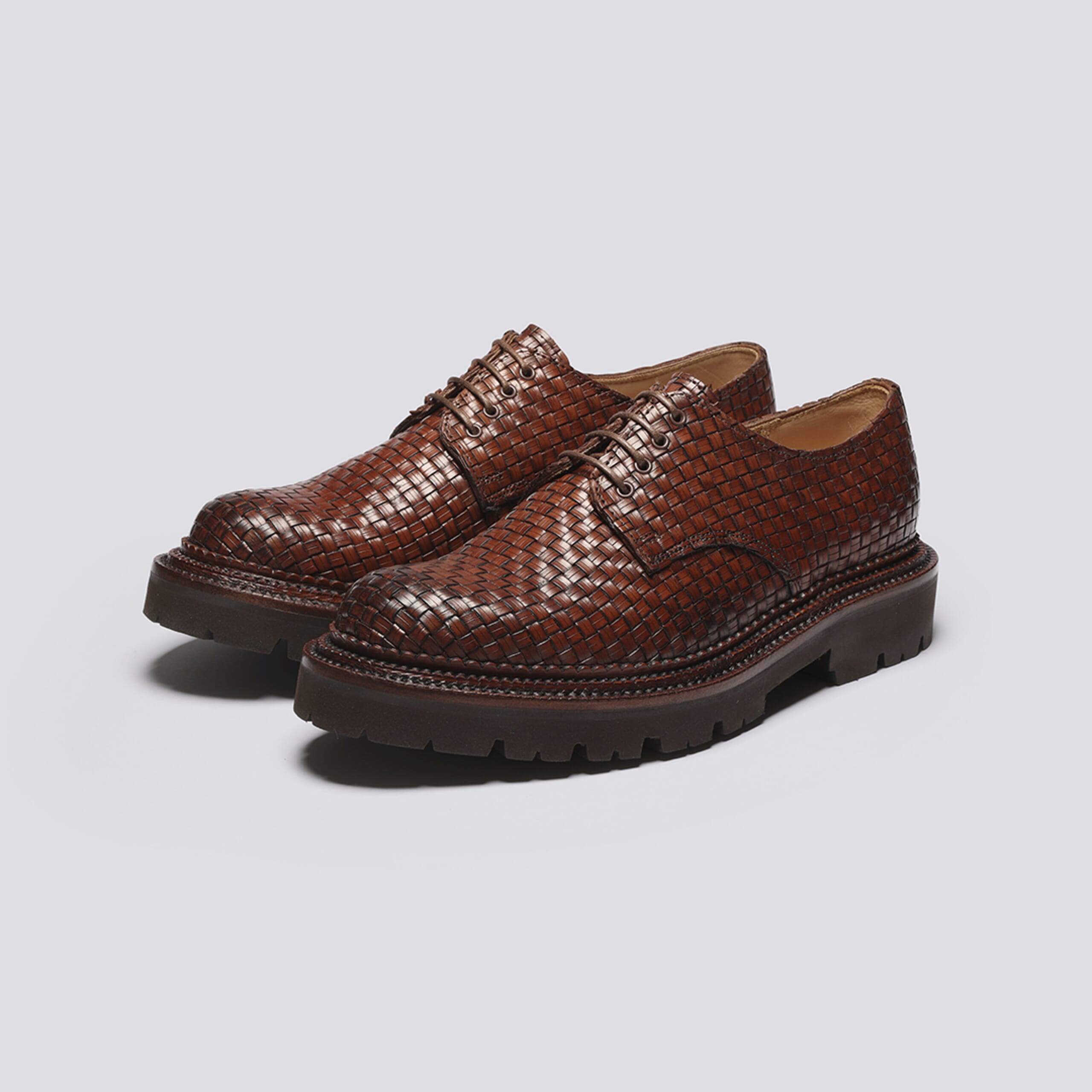 Grenson Curtis Leather Derby Shoes Curtis Black Calf Leather Apron Toe Derby Oxford main image 2