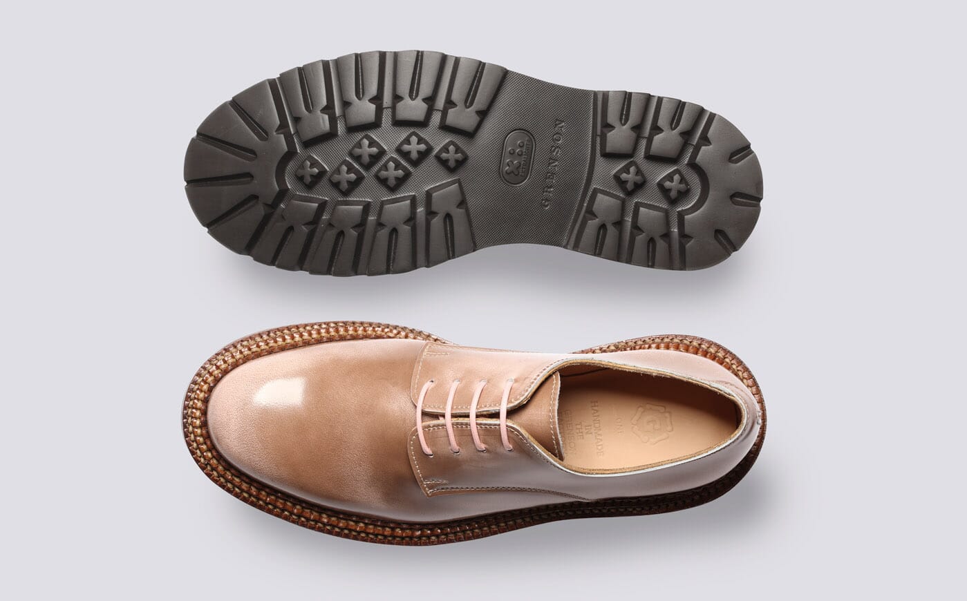 Evie | Womens Derby Shoes in Pink with Triple Welt | Grenson