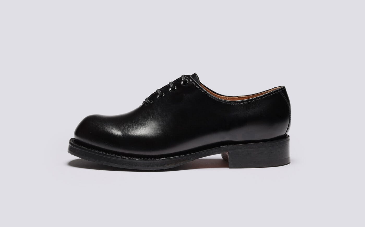 Fairfax | Womens Wholecut Oxford Shoes in Black Leather | Grenson