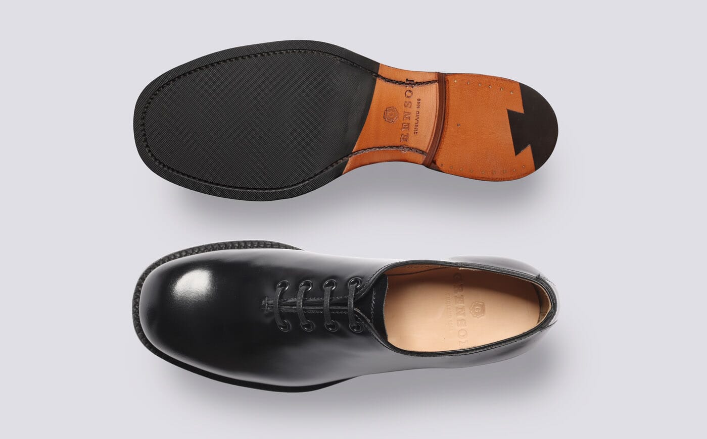 GRENSON／2428／７M／Style6160/296 Fairfax | Womens Wholecut Oxford Shoes in Black Leather | Grenson