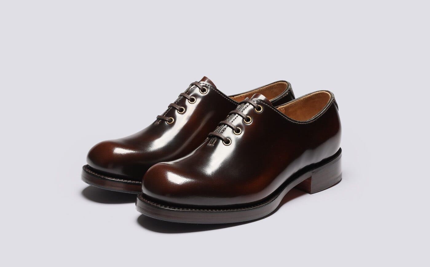 Fairfax | Womens Wholecut Oxford Shoes in Dark Brown Leather