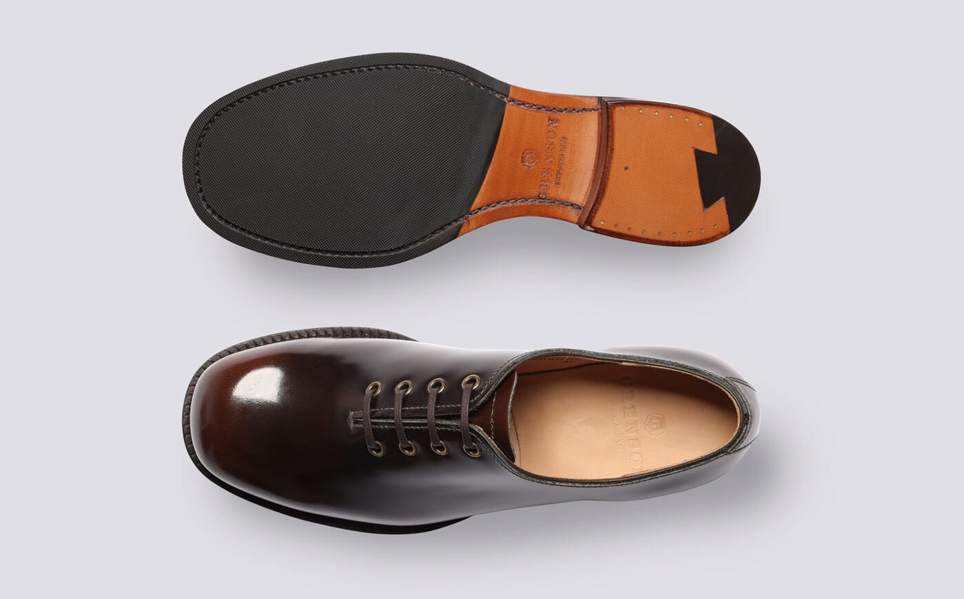 Fairfax | Womens Wholecut Oxford Shoes in Dark Brown Leather | Grenson