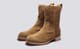 YMC X Grenson: Transmission Boot | Men's Suede Boot on Leather Sole with Zipper Closing | 3 Quarter View YMC X Grenson: Transmission Boot | Men's Suede Boot on Leather Sole with Zipper Closing | 3 Quarter View