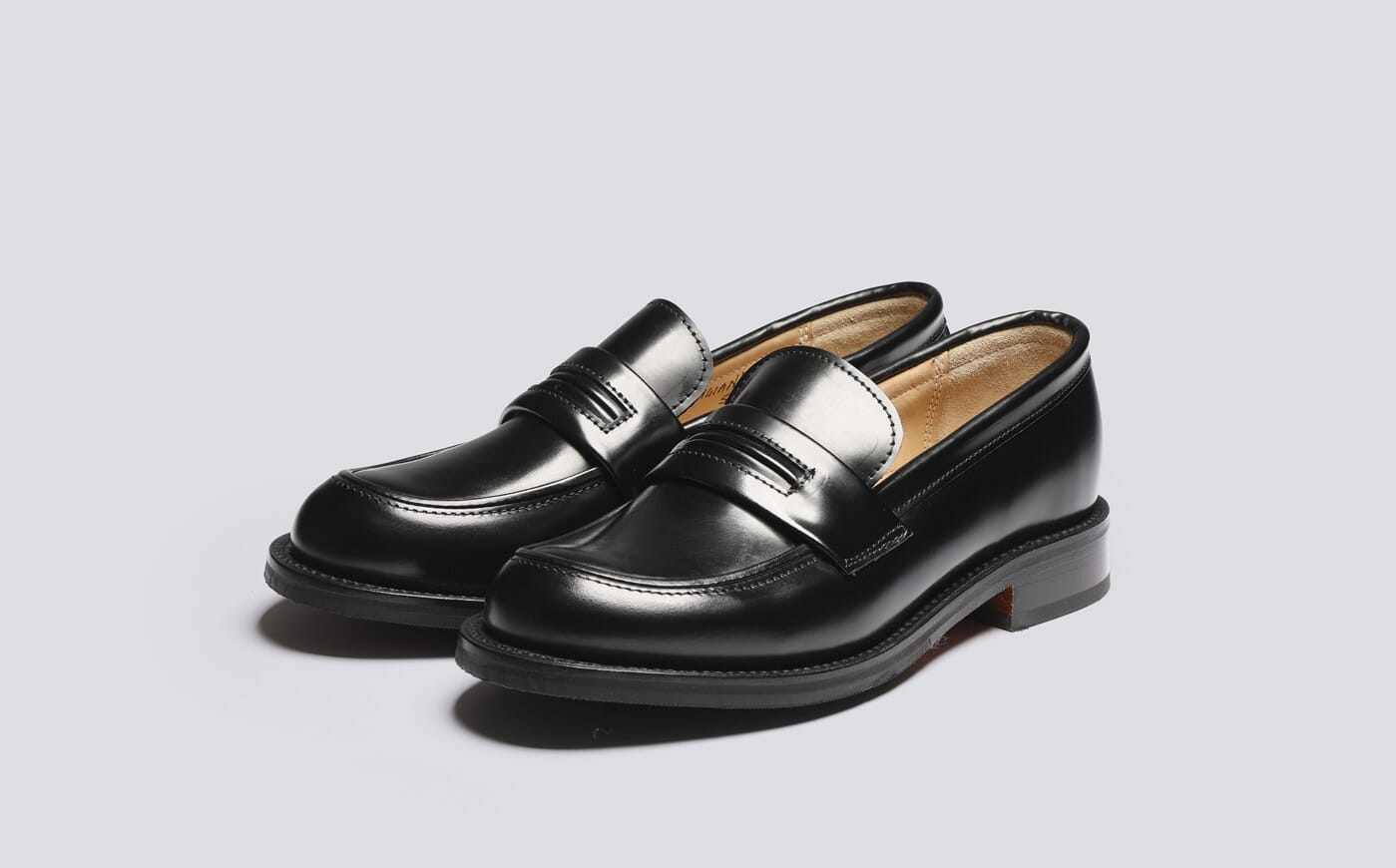 YMC x Grenson | Womens Black Leather Loafer on Leather Sole | Grenson