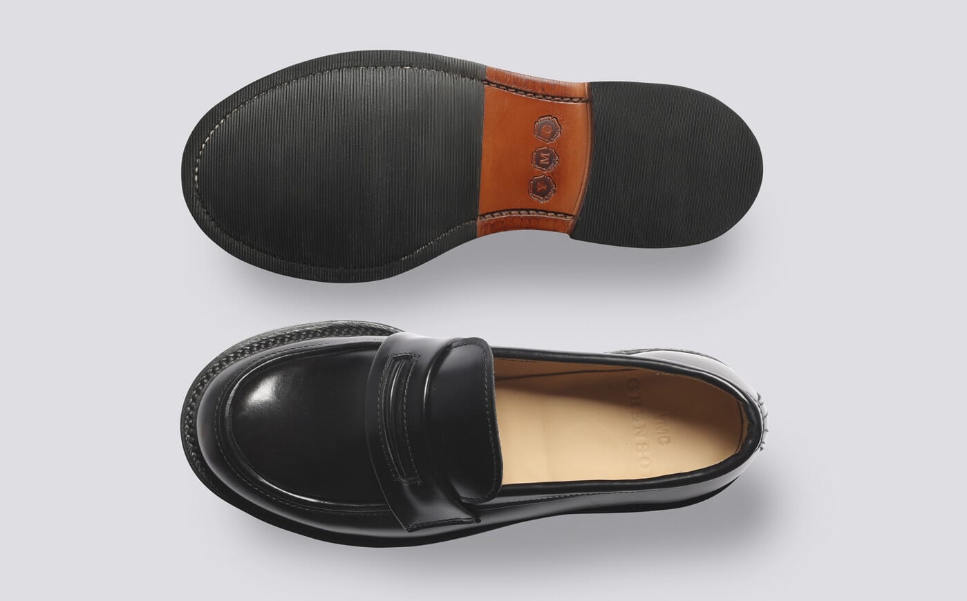 YMC x Grenson | Womens Black Leather Loafer on Leather Sole | Grenson