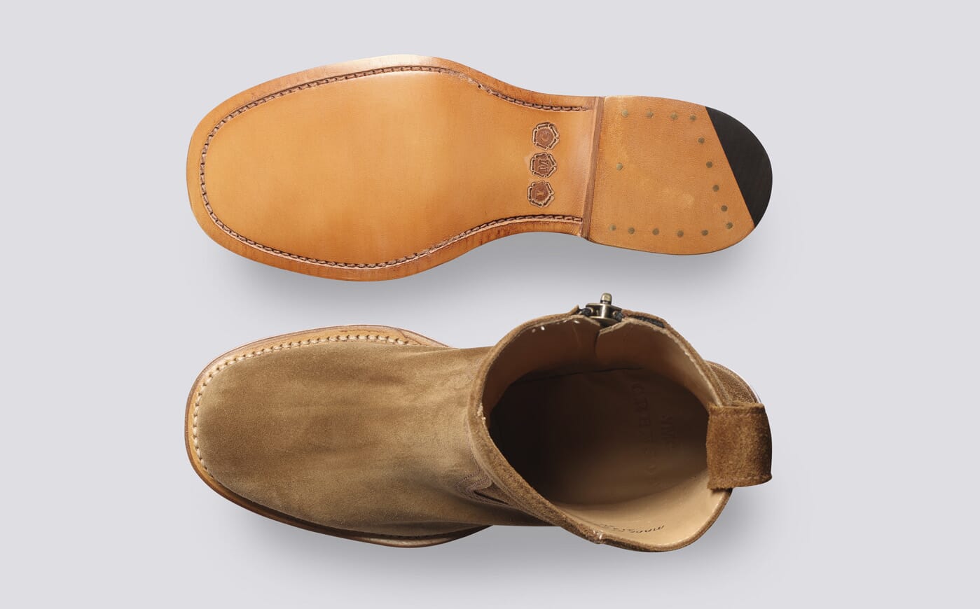 YMC X Grenson Transmission Boot | Womens Suede Boot on Leather