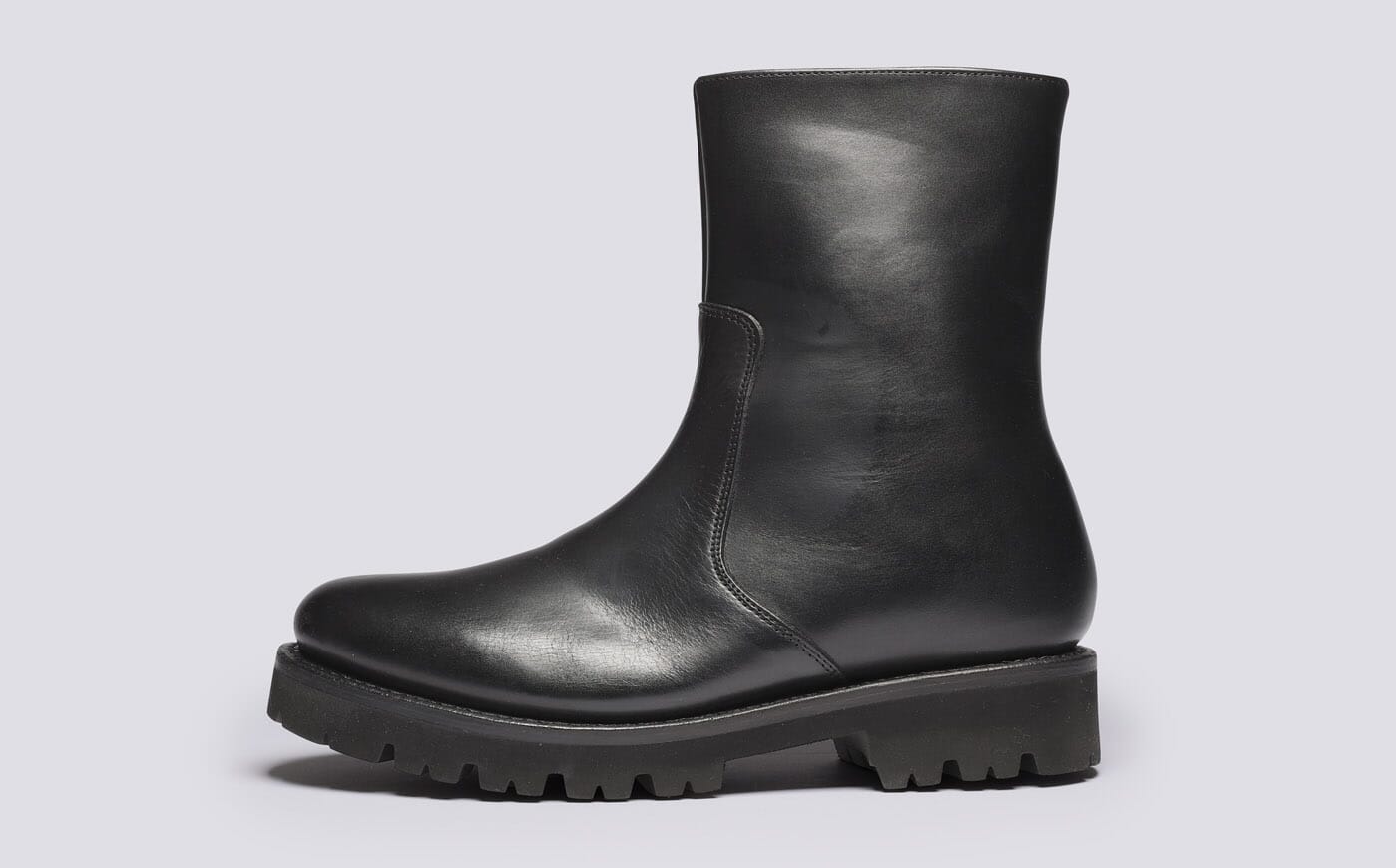 Nicky | Womens Zip Boots in Black Leather | Grenson