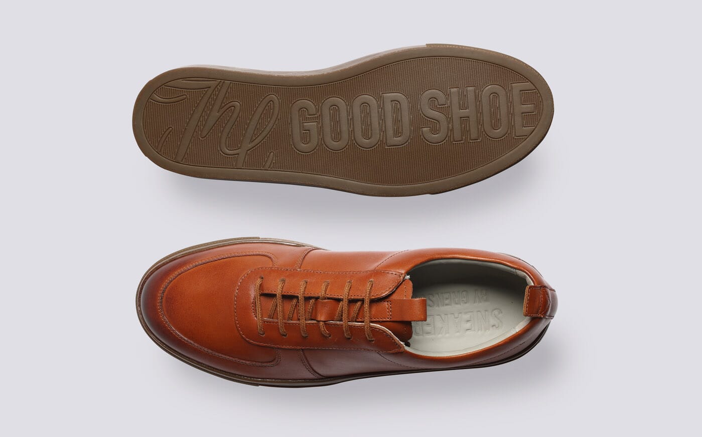 Grenson Tan Brown Leather Lace Up Trainers Men\'s Size US 10 Grenson Sneaker 1 Leather Trainer - Tan – Stuarts London main image 4