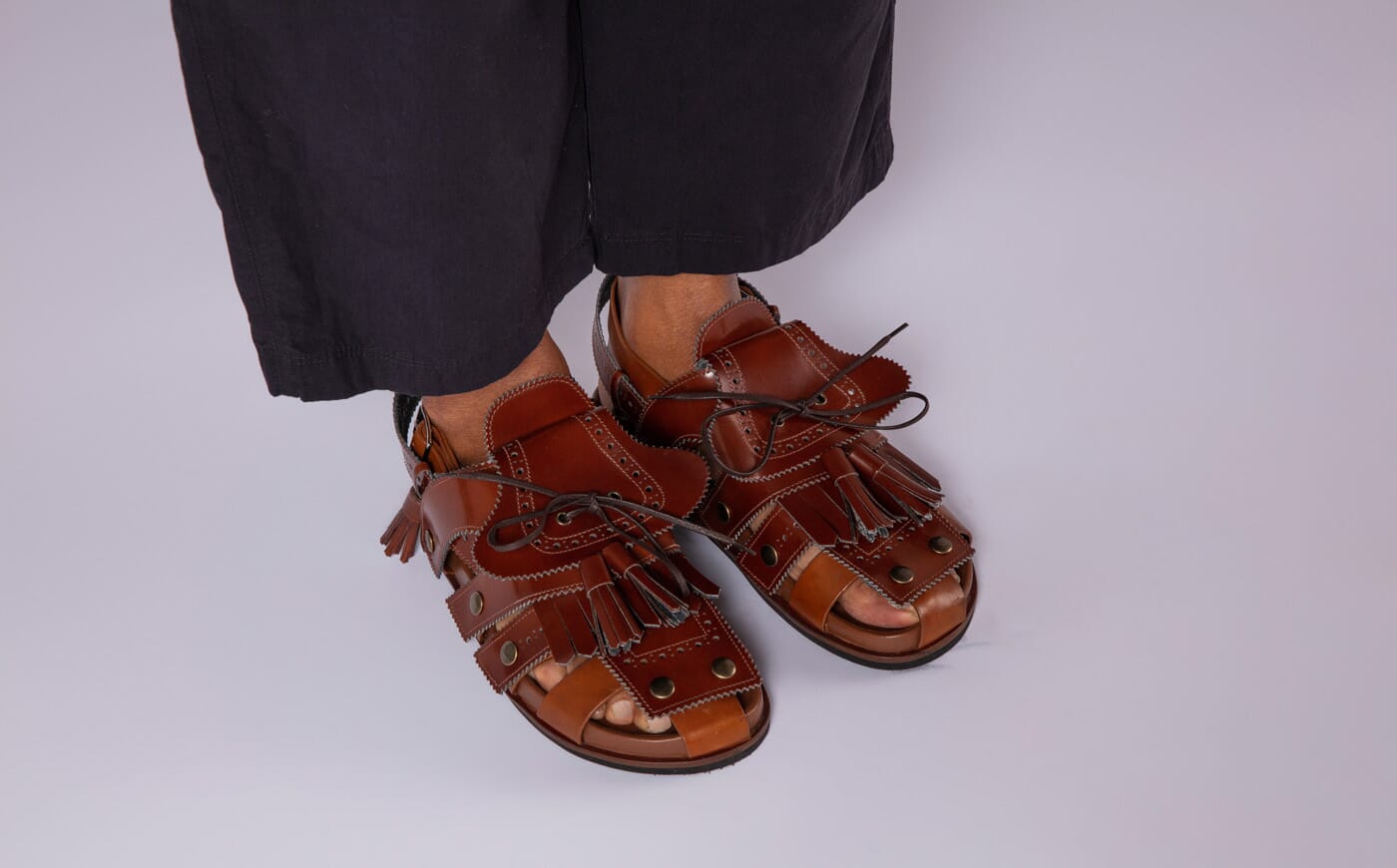 Craig Green + Grenson Q | Men's Tan Leather Sandal Collaboration