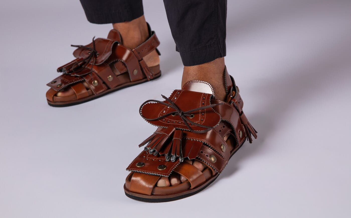 Craig Green + Grenson Q | Men's Tan Leather Sandal Collaboration