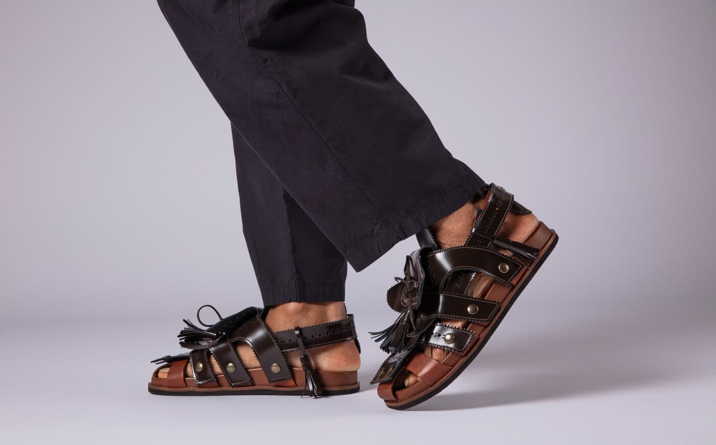 Craig Green + Grenson Q | Men's Tan and Brown Leather Sandal