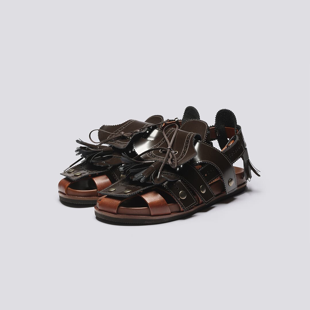 Craig Green + Grenson Q | Men's Tan and Brown Leather Sandal