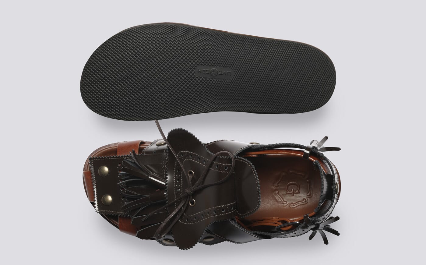 Craig Green + Grenson Q | Men's Tan and Brown Leather Sandal
