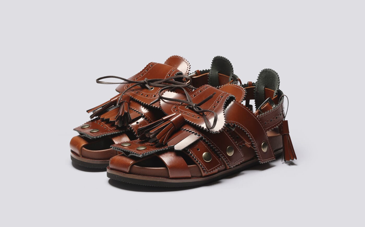 Craig Green + Grenson Q | Women's Tan Leather Sandal Collaboration