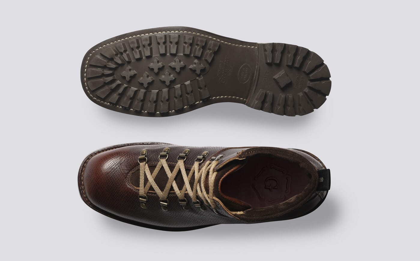 Herbie | Men's Brown Leather Alpine Vintage Veldt Boot | Grenson