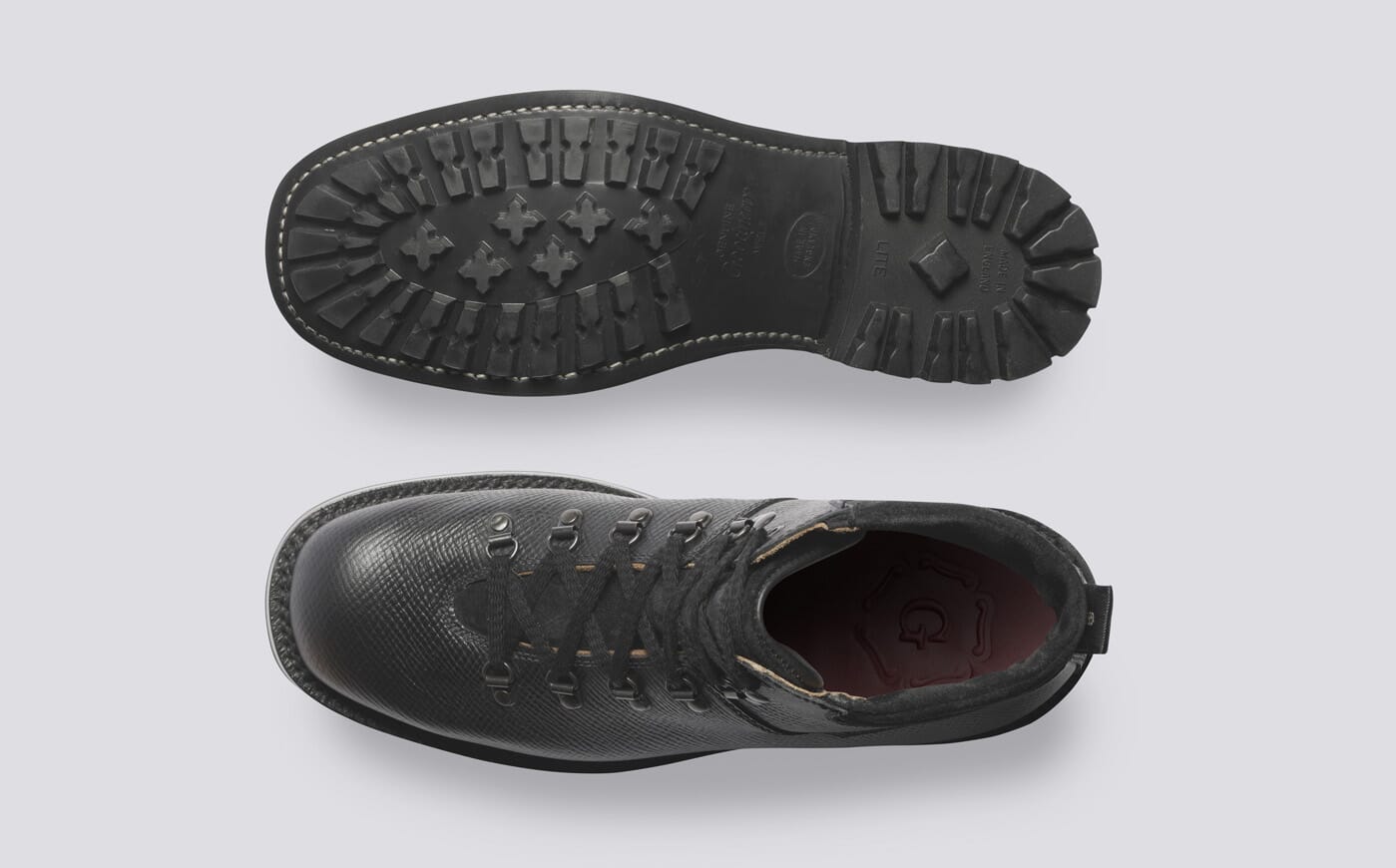 Herbie | Men's Black Leather Alpine Vintage Veldt Boot | Grenson