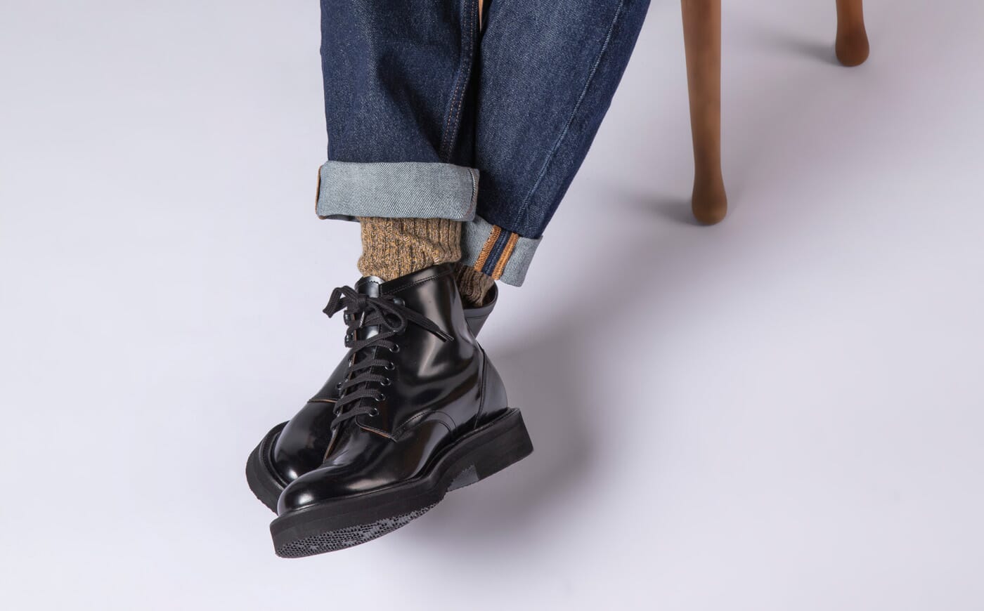 GRENSON／2428／７M／Style6160/296 Alan | Mens Boots in Black Gloss Leather | Grenson