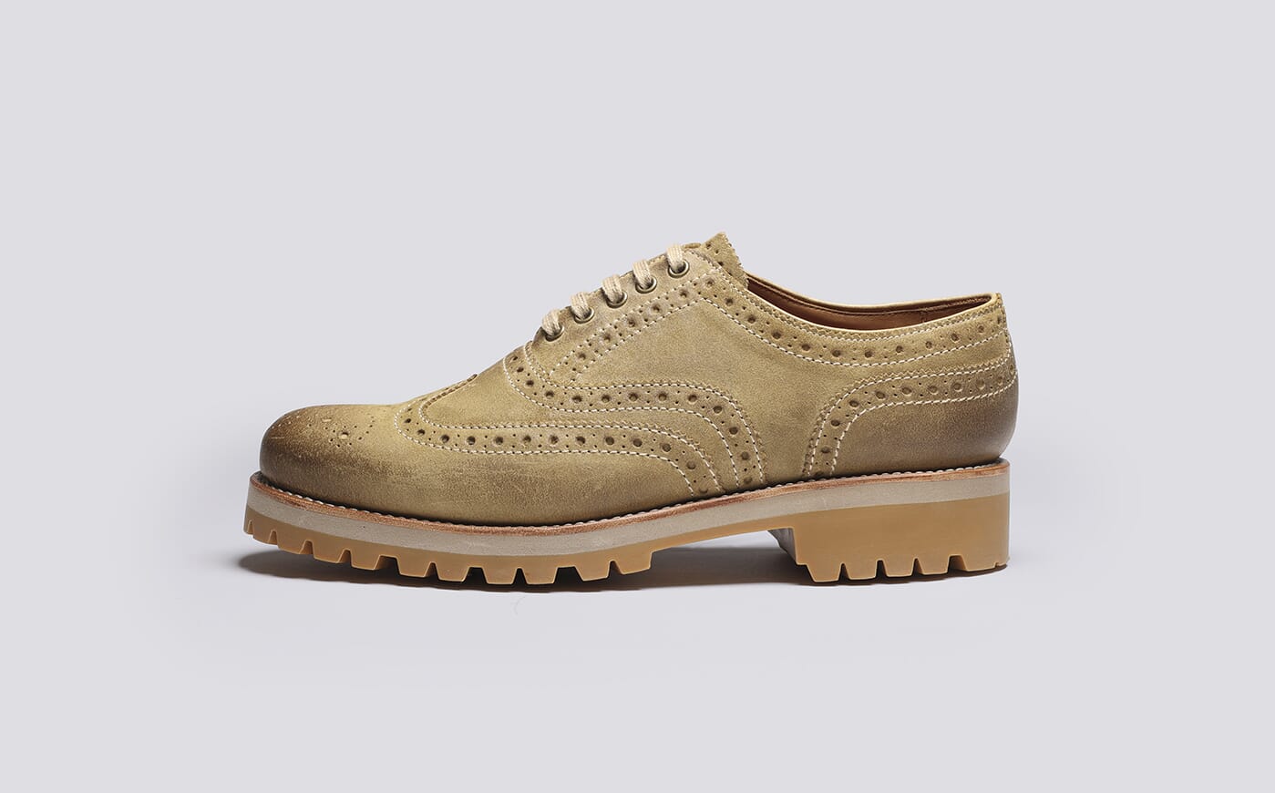 Stanley | Mens Brogues in Tan Suede | Grenson display picture 3